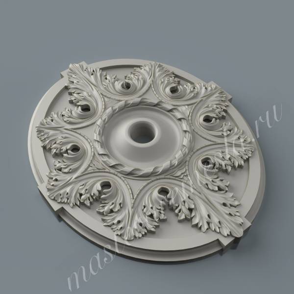 Купить 3D модель розетка потолочная овальная