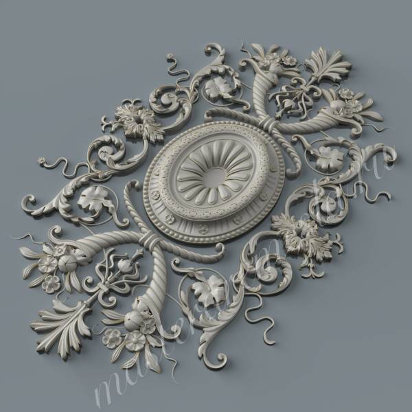3D ЧПУ модель Розетка потолочная 6