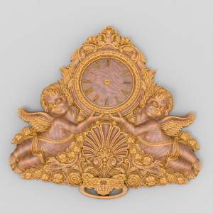 3D модель для станка с ЧПУ  Часы "Ангелочки 2"