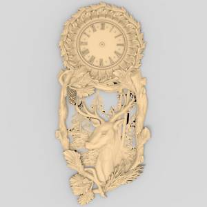 3D модель для станка с ЧПУ  Часы "Олень"