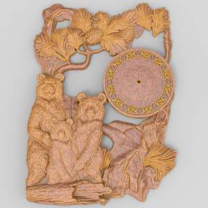 Купить 3D модель Часы "Три медведя"