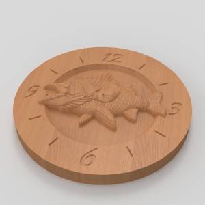 3D модель для ЧПУ  Часы рыболовные окунь