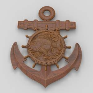 3D модель Часы рыболовные якорь