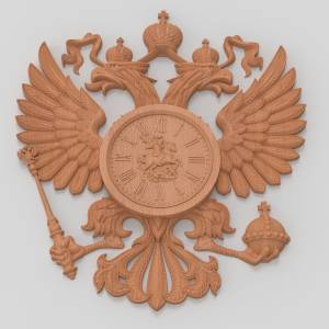 3D модель для ЧПУ  Часы с гербом 1