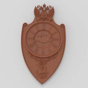 3D модель для ЧПУ  Часы с гербом 2