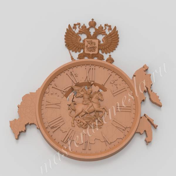 3D модель Часы с гербом 5