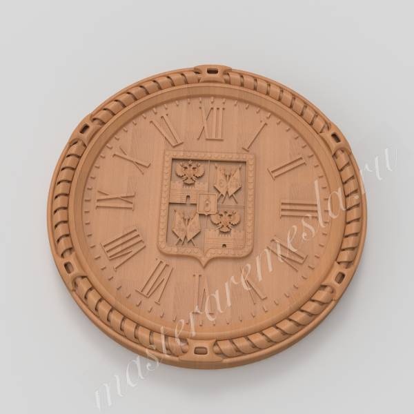 3D модель для ЧПУ  Часы с гербом Краснодар