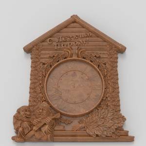 3D модель для станка с ЧПУ  Часы в баню 2