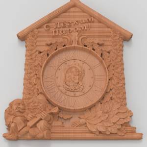 3D модель для станка с ЧПУ  Часы в баню 3
