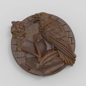 3D  модель Панно ВОРОН