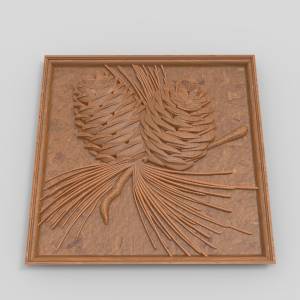 3D  модель Шишка кедра панно