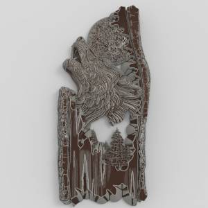 3D  модель Волк на луну