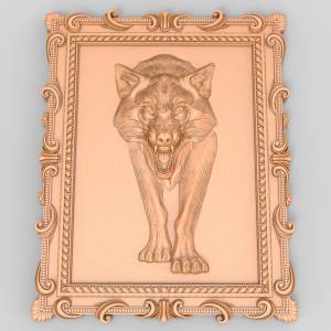 3D модель Волк в обрамлении