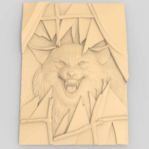 3D модель Панно злой волк