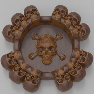 3D модель для станка с ЧПУ   - Пепельница Черепа