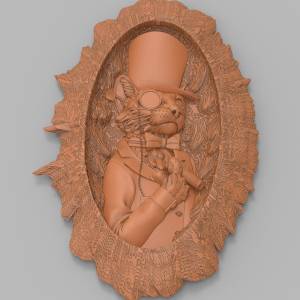 3D модель для станка с ЧПУ   - Чеширский Кот Без Номера