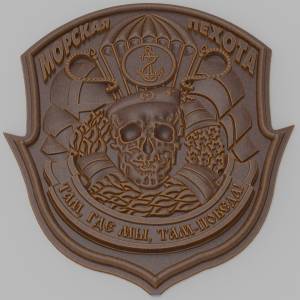 3D модель для станка с ЧПУ   - Эмблема Морпехов России