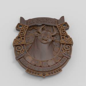 3D  модель Подкова бык 2021 на счастье 1