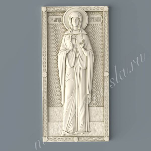 3д модель Икона Святая Татьяна 3D модель для ЧПУ Икона Святая Татьяна