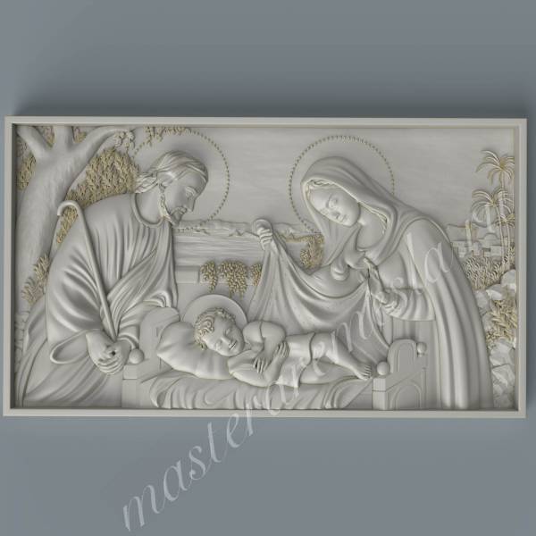 3D модель - Панно Рождество католическое Купить 3D модель Панно Рождество католическое