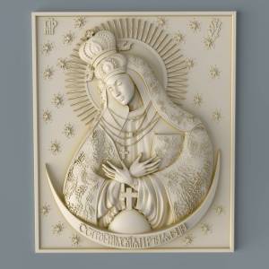 модель для 3D станков ЧПУ Икона Богородицы Остобрамская на masteraremesla.ru