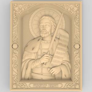 3D ЧПУ модель Икона Александр Невский