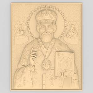 3D модель для станка с ЧПУ  Икона Николай чудотворец