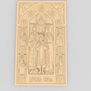 3D модель для станка с ЧПУ  Икона Царская семья Романовых