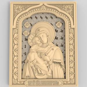 3D ЧПУ модель Икона Владимирская 2