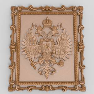 3D модель для ЧПУ  Герб в обрамлении