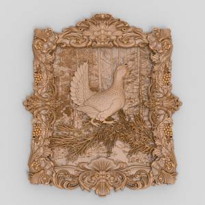 3D модель для ЧПУ  Глухарь в обрамлении