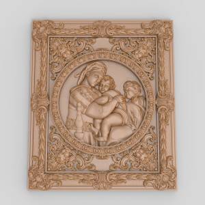 3D ЧПУ модель Мадонна в обрамлении