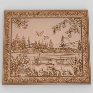 3D модель для ЧПУ  Собачки на охоте