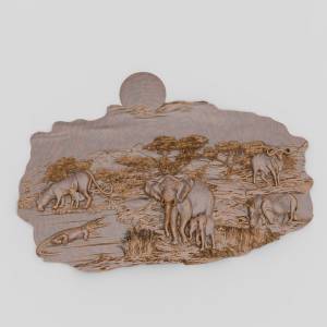 3D модель для ЧПУ  Водопой саванна