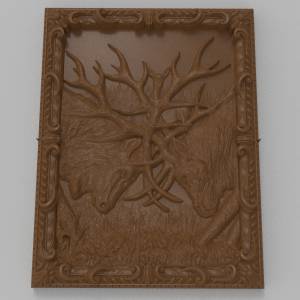 3D модель  - Олени в схватке