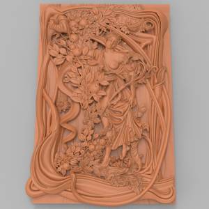 модель стл  - Панно дева в саду