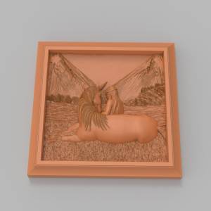 Модель в формате стл  - Дева с единорогом