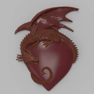 модель стл  - Дракон на сердце