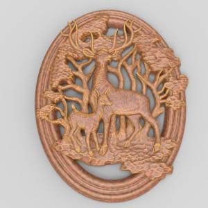 3D модель для станка с ЧПУ  Олени