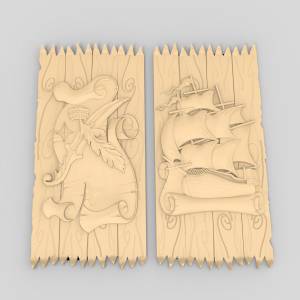 3D модель для станка с ЧПУ  Нарды Корабль