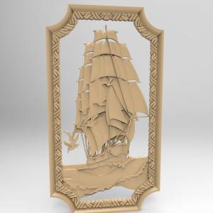 Панель резная"В море"