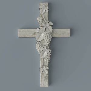 Крест резной с лозой 16